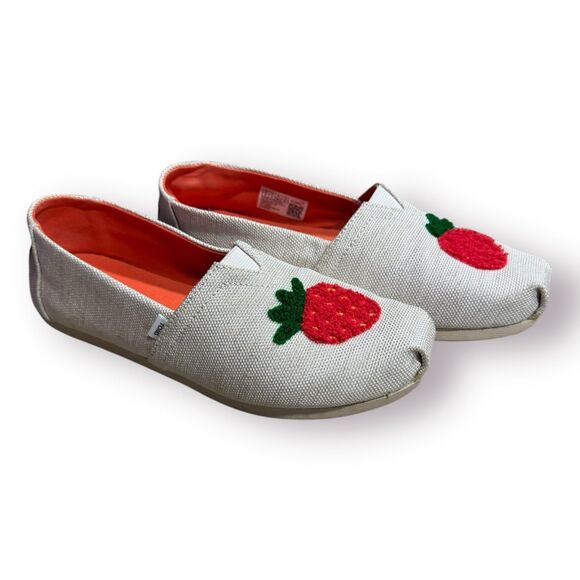 Toms Alpargata Espadrilles Loafers with Strawberry Embroidered Women’s Size 8 - Picture 2 of 8